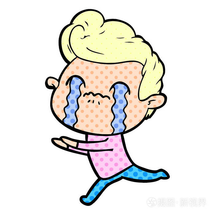 卡通人物哭泣的媒介例证