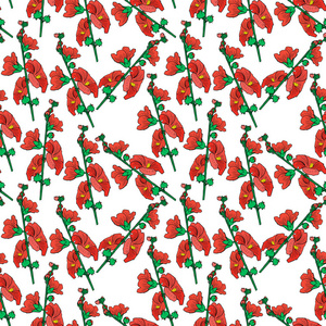 锦葵枝红花, 无缝图案