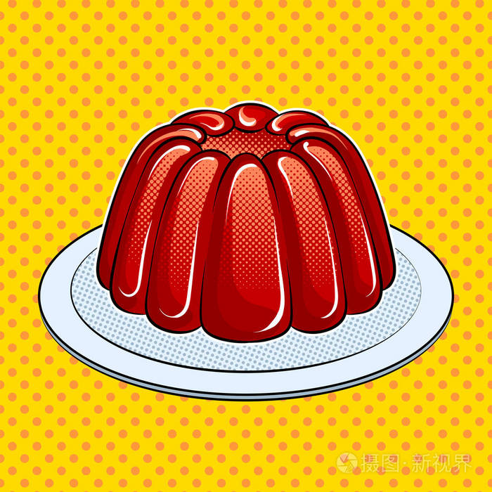 果冻甜点流行艺术矢量插画