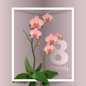 美丽的矢量插画主题 3月8日, 国际妇女节, 春季, 花卉