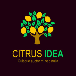 柠檬树符号图标.柑橘创意照片