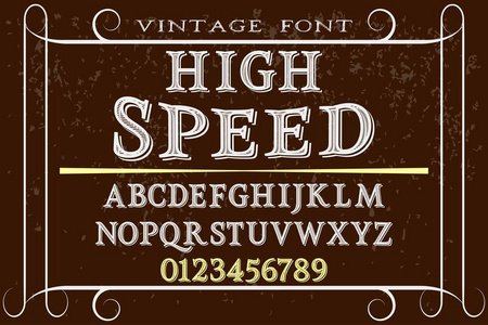 老式字体手工矢量名为高速