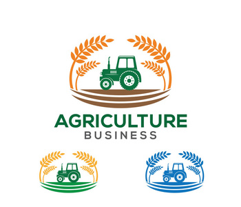 媒介标志设计和例证农业商业, 公司, 研究, 收获, 植物, 技术