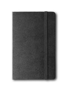 黑色白色一个孤立的封闭的笔记本