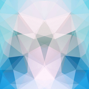 几何图案, 多边形三角形矢量背景蓝色, 白色色调。插图图案