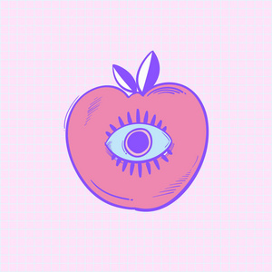 苹果与眼睛概念的例证