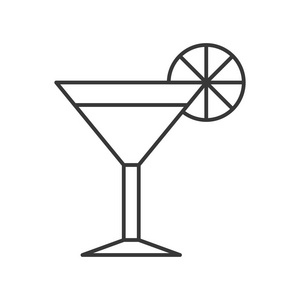 玻璃汁或鸡尾酒图标, 轮廓