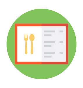 菜单平面矢量图标插画