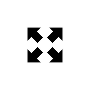 四个箭头平面矢量图标设置的心形箭头用于 web 图形和可编辑笔画的