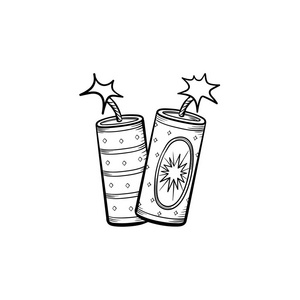 烟花手画素描图标照片