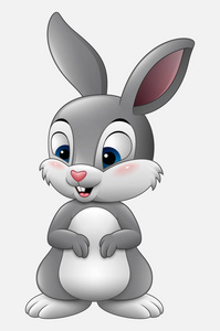 可爱的兔子卡通孤立在白色背景