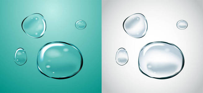 矢量肥皂水气泡设置.透明隔离的现实设计元素.