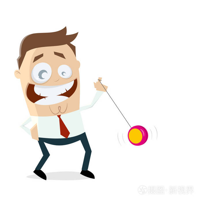 滑稽的商人玩悠悠球
