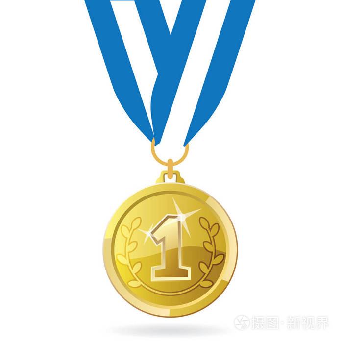 金牌第一名.矢量插图