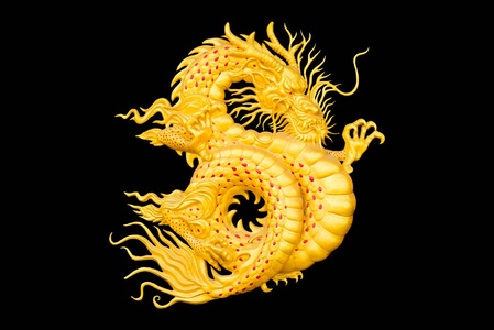 农历的路径农历新年黑色背景金龙照片