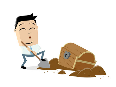 矢量平面卡通插图寻找宝藏的羊皮纸探险队一群矮人正在寻找宝藏探险家