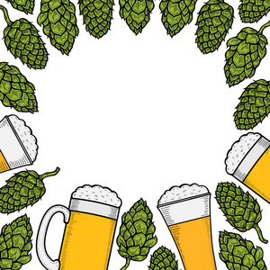 彩色啤酒菜单设计模板图片