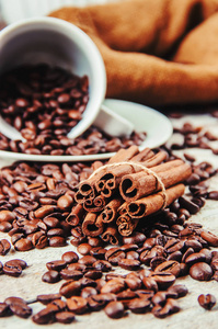 咖啡豆。选择性焦点