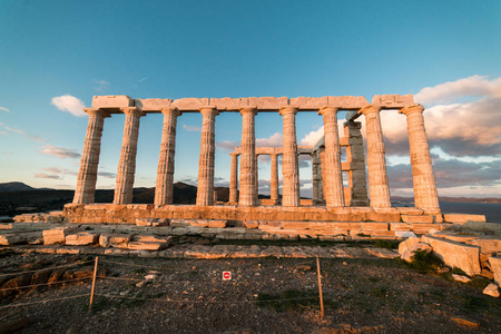 Sounion, 希腊海神神庙, 日落黄金时段