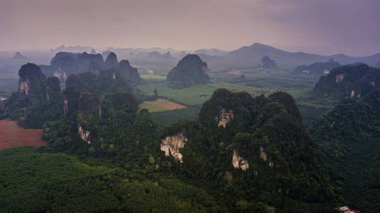 泰国甲米鸟瞰山景