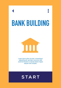 银行建筑图标，矢量图