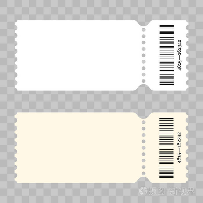 门票空白矢量现代白模板