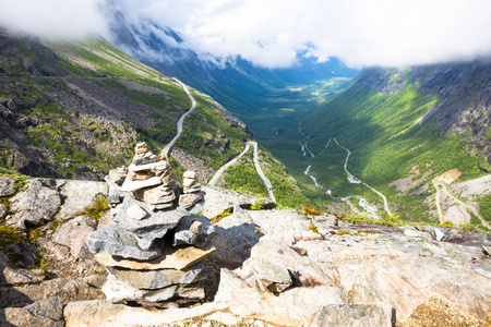 Trollstigen 山路。图片在挪威旅行期间。梦幻风光