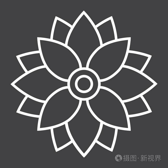 花阿斯特拉线图标, 复活节和假日, 自然标志矢量图形