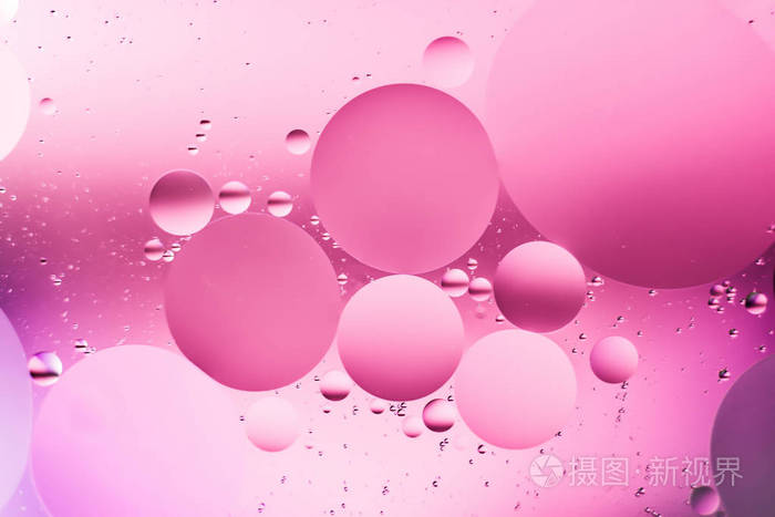 混合水和油美丽的颜色抽象背景基于圆和椭圆形