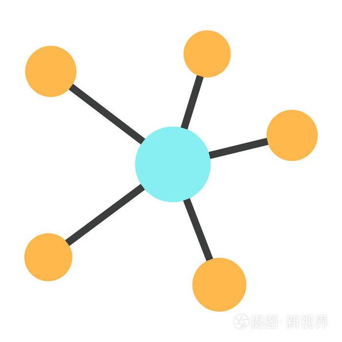 Blockchain 网络线图标。矢量简单最小96x96 象形文字