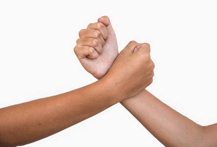 两个商人手臂摔跤图片