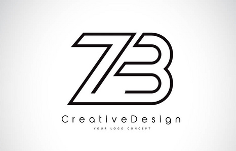 zb z b 字母标志设计黑色颜色照片