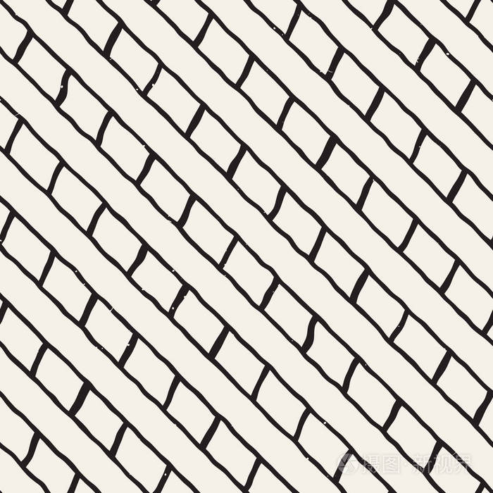 手工绘制线无缝蹩脚图案。抽象几何重复瓷砖纹理