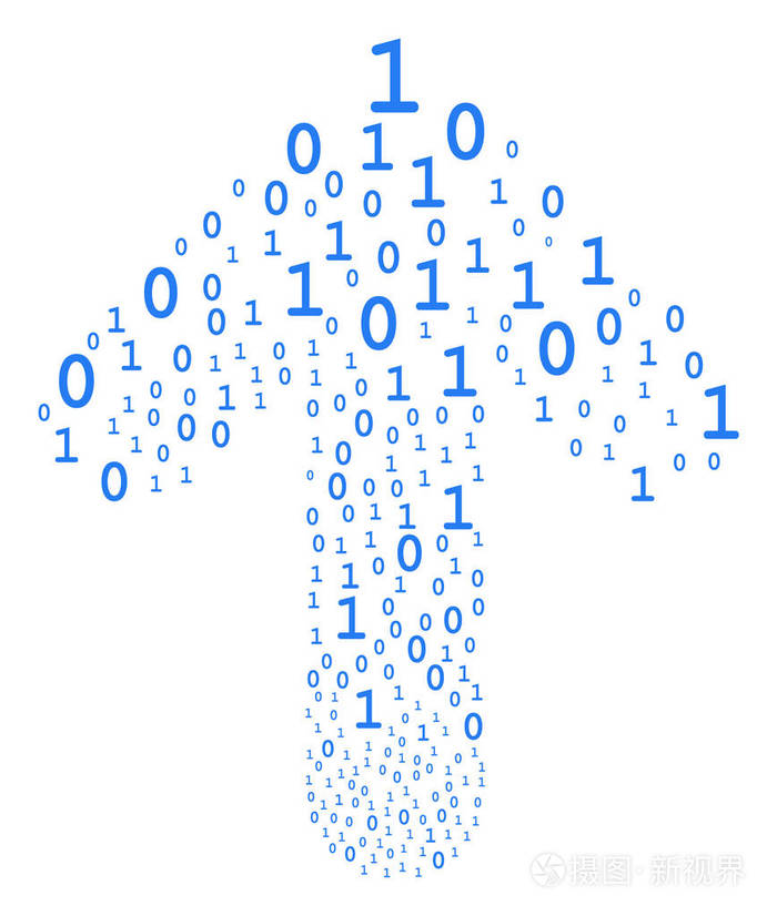 带二进制数字的定向箭头形状