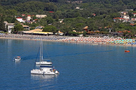 Valtos 海滩帕尔加一个著名的希腊度假胜地夏季
