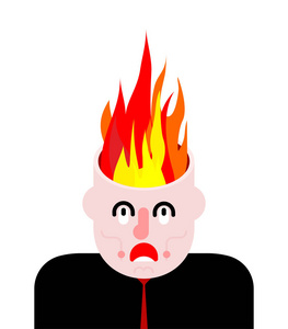 火在头上.大脑在燃烧开放目标照片