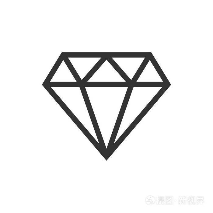 钻石宝石宝石矢量图标在平面风格.钻石宝石 il