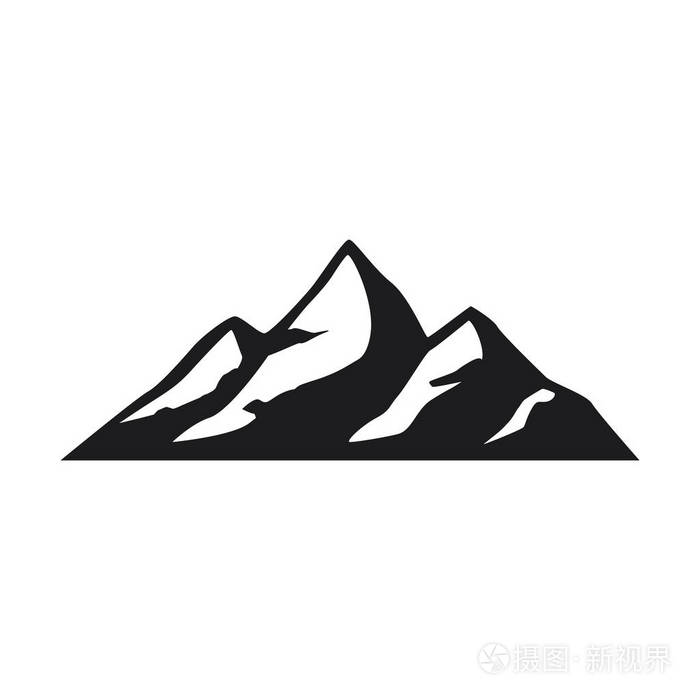 冒险户外探险山雪山山峰背景向量例证美丽的简约矢量插画在森林中露营