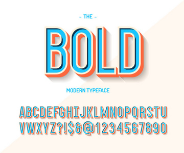粗体字体五颜六色的3d 样式。现代字体趋势排版