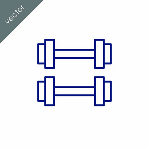 哑铃平板图标，矢量图