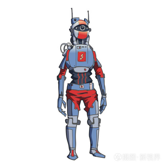 人形机器人, 人工智能的 android.在白色背景上隔离的矢量插图