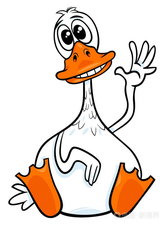 鸭子动物字符卡通插图