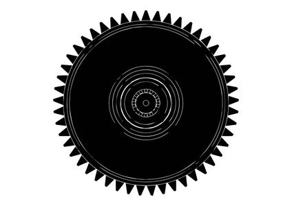 黑齿轮在白色照片