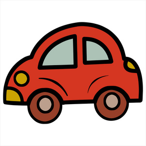 友好的驱动器可爱的卡通经典汽车在白色背景的儿童版画, t恤, 彩色书