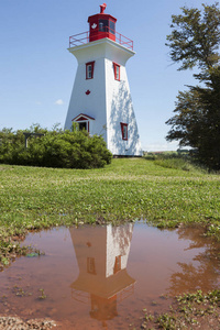 Leards 范围前灯塔在爱德华王子岛。爱德华王子岛, 加拿大