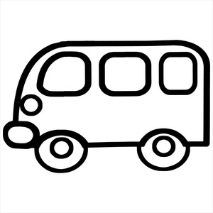 友好的驱动器可爱的卡通巴士在白色背景的儿童版画, t恤, 彩色书, 有