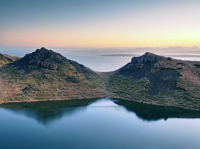 山湖景观风景。斯凯岛, 苏格兰高地