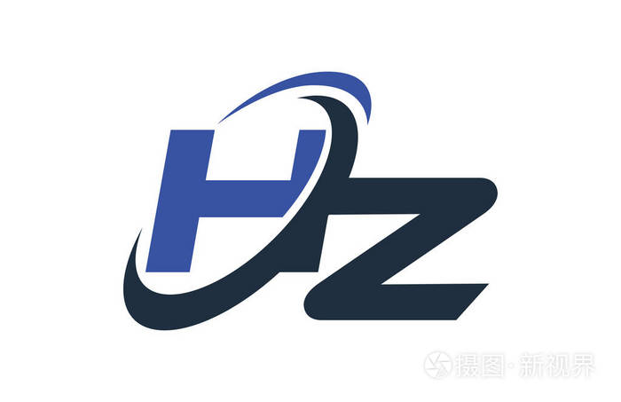 赫兹字母徽标蓝色旋风全球数字业务