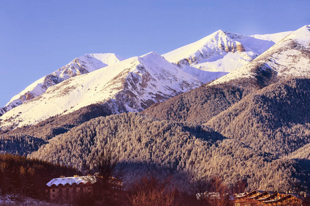 雪山全景滑雪胜地索非亚