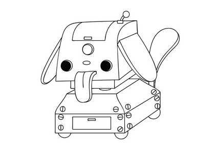 扫地机器人手绘图片